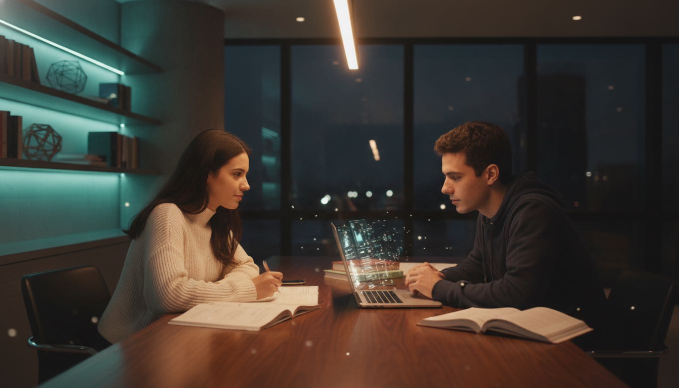 Estudantes trocando conhecimento na comunidade